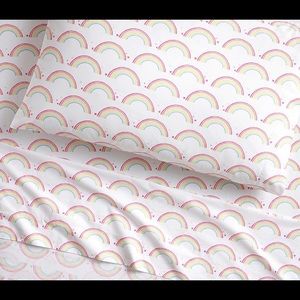 Pottery Barn organic rainbow twin size sheet set